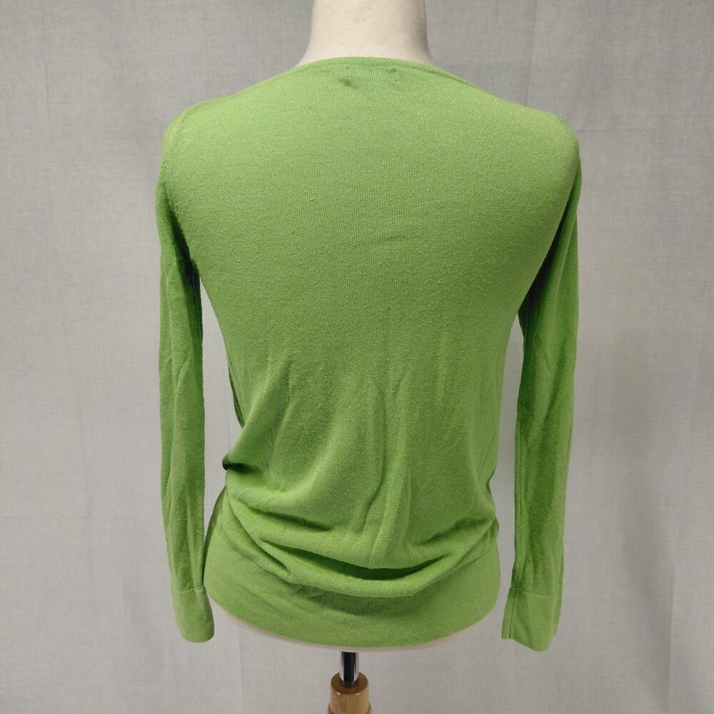 Vintage Benetton lime green boat neck LS sweater SZ small - Picture 3 of 9